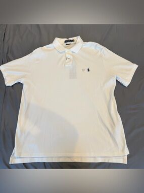 Polo Ralph Lauren Classic White Polo Custom Fit Shirt XL NWT